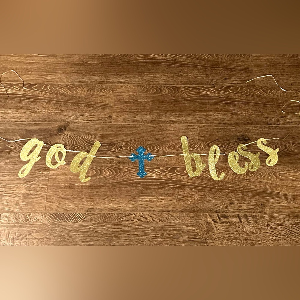 🎉 FREE with purchase - “God Bless” banner
